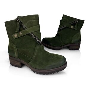NWB Bueno Fast Old Khaki Green Moto Boots - Size: 38| 7.5-8